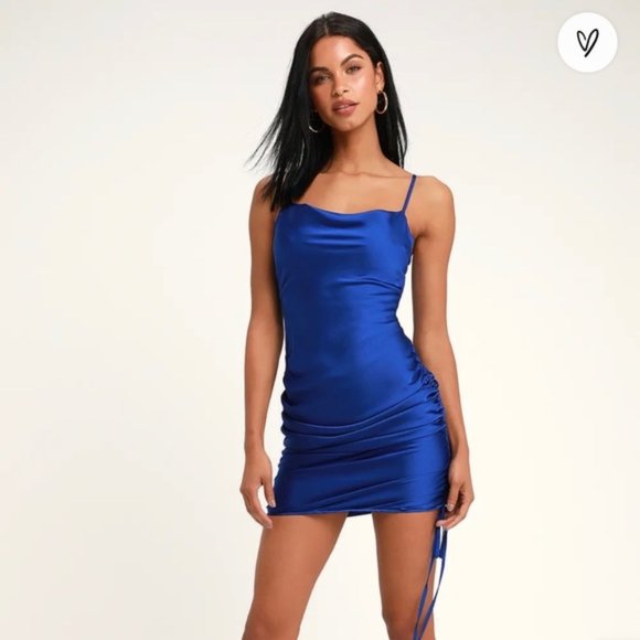 Lulu's Coral Spaghetti Strap Dress with Side Ruching Size S - Picture 13 of 13